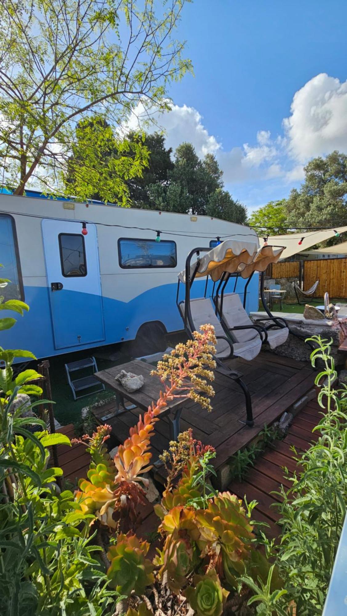 Cozy Seaview Glamping Caravan HaBonim Exterior foto